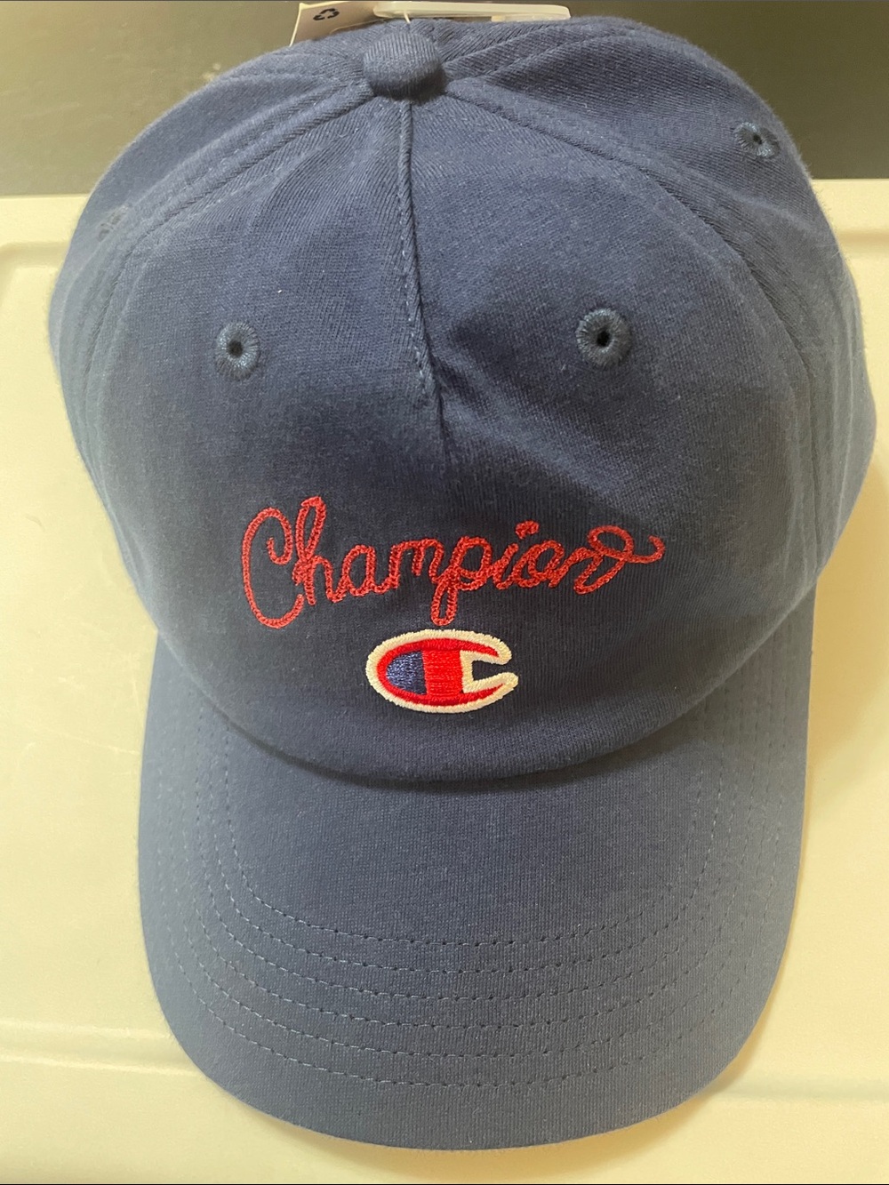 Champion Navy Baseball Cap with Red & White Logo NWT adjustable